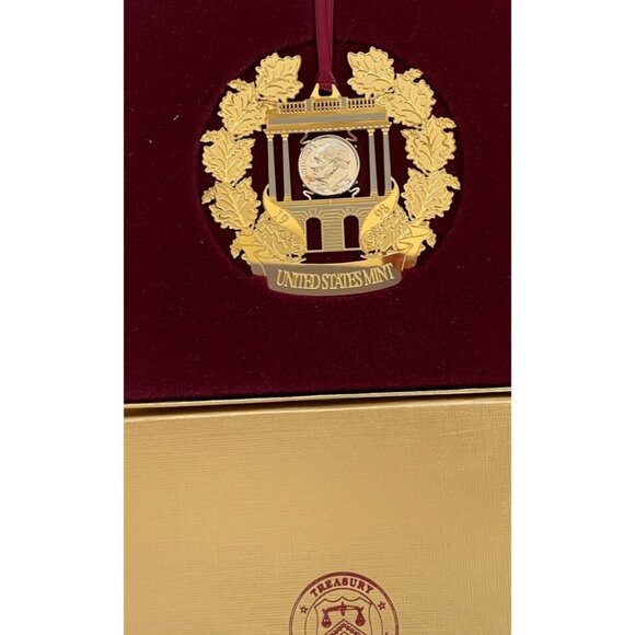 1998 United States Mint Treasury Christmas Ornament uncirculated Roosevelt Dime - Picture 3 of 7
